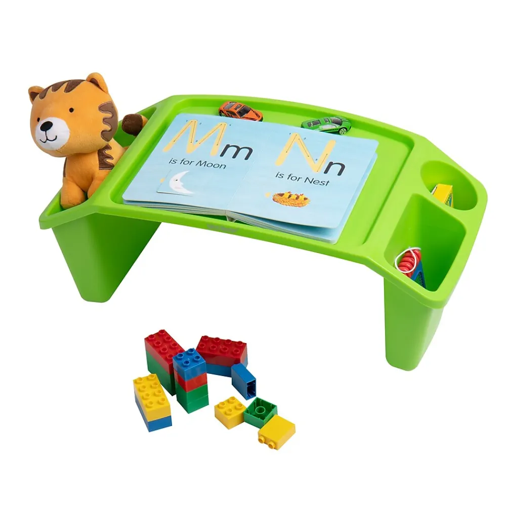 10.75" x 22.25" Plastic Kids' Lap Desk Activity Tray, Green, 2/Pack (2KIDLAP-GRN)<Mind Reader