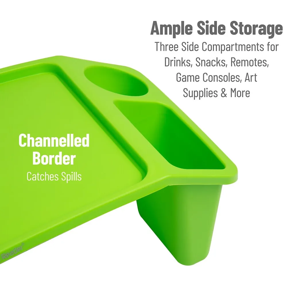 10.75" x 22.25" Plastic Kids' Lap Desk Activity Tray, Green, 2/Pack (2KIDLAP-GRN)<Mind Reader