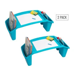 10.75" x 22.25" Plastic Kids' Lap Desk Activity Tray, Blue, 2/Pack (2KIDLAP-BLU)<Mind Reader