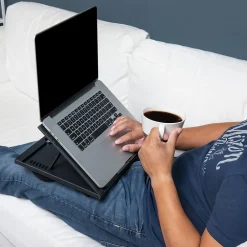 11" x 14.75" Plastic Lap Desk with Cushion, Black (LTADJUST-BLK)<Mind Reader