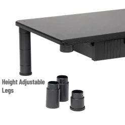 Outlet Mind Reader Adjustable Dual Monitor Stand with Drawers, Black (DUBMODR-BLK)