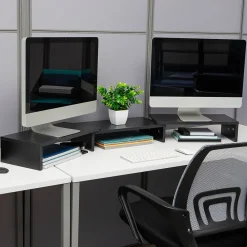 Hot Mind Reader Adjustable Dual Monitor Stand Desktop Organizer, Black (MDFMOND-BLK)