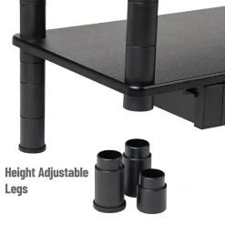 Hot Mind Reader Adjustable Dual Monitor Stand Desktop Organizer with Drawers, Black (DBMON2TDR-BLK)