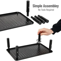 Best Mind Reader Adjustable Monitor Stand and Ventilated Laptop Riser, Black (4LEGMET-BLK)