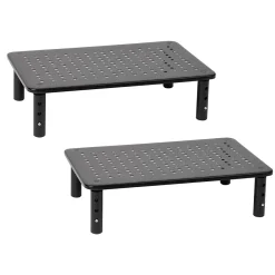 Online Mind Reader Adjustable Monitor Stand and Ventilated Laptop Riser, Black, 2/Pack (4LEGM2PK-BLK)