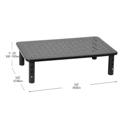 Online Mind Reader Adjustable Monitor Stand and Ventilated Laptop Riser, Black, 2/Pack (4LEGM2PK-BLK)