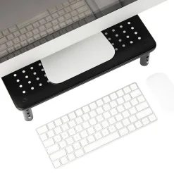 Online Mind Reader Adjustable Monitor Stand and Ventilated Laptop Riser, Black, 2/Pack (4LEGM2PK-BLK)