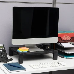 Best Mind Reader Adjustable Plastic Monitor/Laptop Stand, Black (PLMONST-BLK)