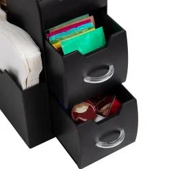 Mind Reader 11-Compartment Coffee Cup and Condiment Organizer, Black, 2/Pack (2CAD01-BLK)