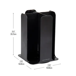 Mind Reader 4-Compartment Cup and Lid Carousel Coffee Countertop Organizer, Black (CDISP-BLK)