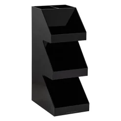 Mind Reader 5-Compartment Coffee, Tea, Utensil and Condiment Countertop Organizer, Black (3TCORG-BLK)