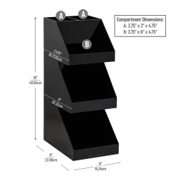 Mind Reader 5-Compartment Coffee, Tea, Utensil and Condiment Countertop Organizer, Black (3TCORG-BLK)