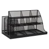 Mind Reader 14-Compartment Metal Coffee Cup and Condiment Organizer, Black (CMG2MESH-BLK 14)
