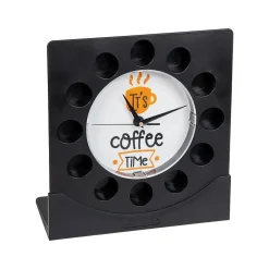 Mind Reader 12-Compartment Plastic Coffee Clock Pod Organizer, Black/White (PODCLOCK-BLK)