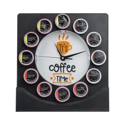 Mind Reader 12-Compartment Plastic Coffee Clock Pod Organizer, Black/White (PODCLOCK-BLK)