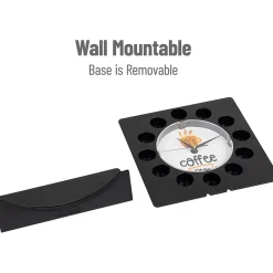 Mind Reader 12-Compartment Plastic Coffee Clock Pod Organizer, Black/White (PODCLOCK-BLK)