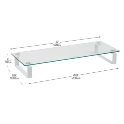 Mind Reader Contemporary Monitor Stand and Laptop Riser, Clear (GLASS-CLR)