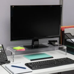 Online Mind Reader Desktop Organizer Riser Monitor Stand, Clear (ACRMON-CLR)