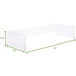 Online Mind Reader Desktop Organizer Riser Monitor Stand, Clear (ACRMON-CLR)