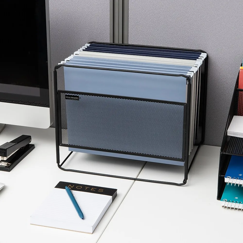 File Storage|Mind Reader Hanging File Folder Organizer, Black (BOXFILE-BLK)