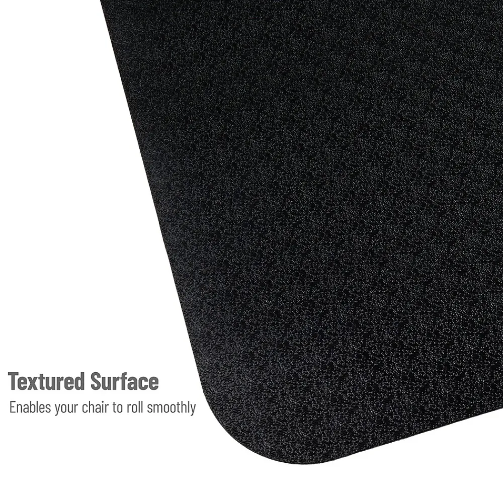 Chair Mats*Mind Reader Hard Floor Chair Mat with Lip, 36" x 48'', Black (OFFCMAT-BLK)