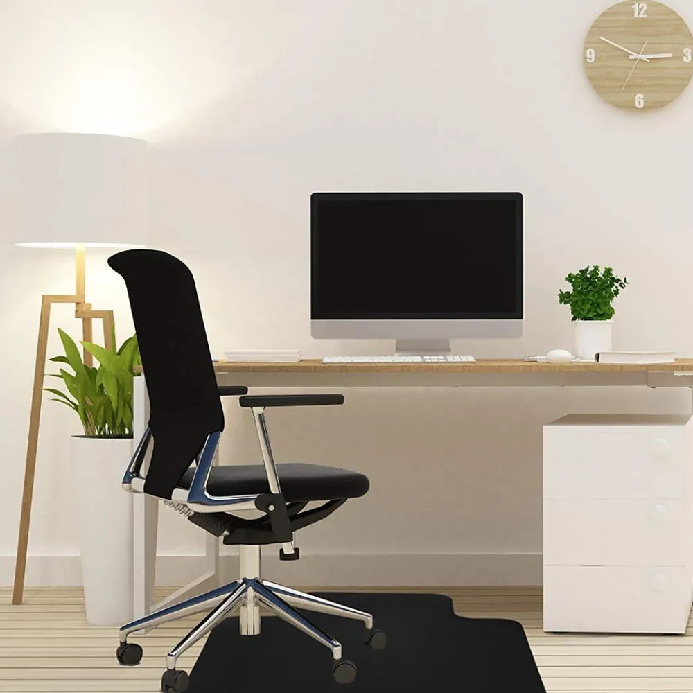 Chair Mats*Mind Reader Hard Floor Chair Mat with Lip, 36" x 48'', Black (OFFCMAT-BLK)