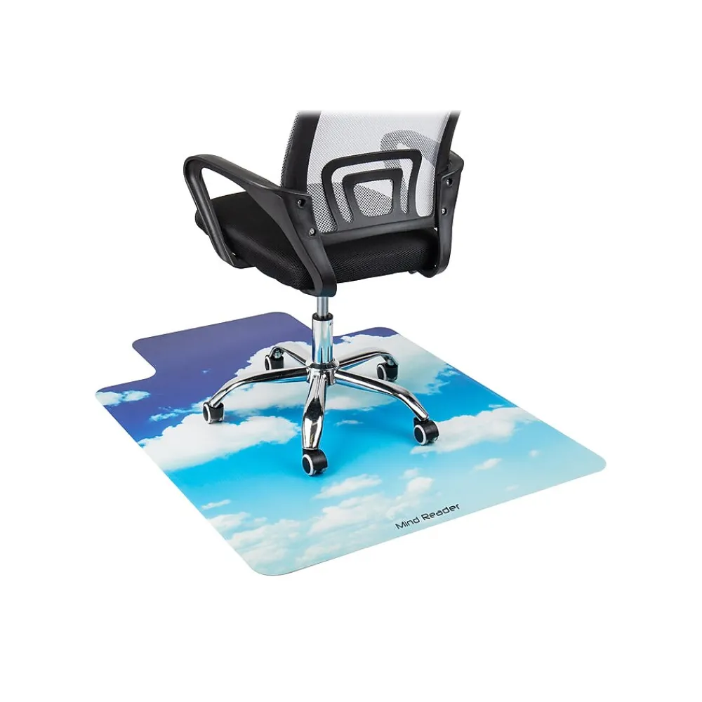 Chair Mats*Mind Reader Hard Floor Chair Mat with Lip, 47" x 35", Blue, Polycarbonate (SKYMAT-ASST)