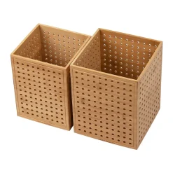 Lattice Collection Bamboo Wastepaper Basket Set, 1.9 and 2.6 Gallon, Brown (2LATGARB-BRN)<Mind Reader Outlet