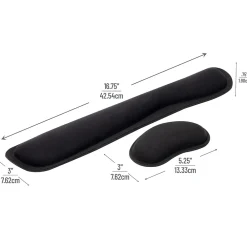 Mind Reader Memory Foam Gaming Ergonomic Keyboard and Mouse Wrist Rest Set, Black (WRESTGEL-BLK)