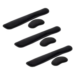 Online Mind Reader Memory Foam Gaming Ergonomic Keyboard and Mouse Wrist Rest Set, Black, 3/Pack (3WRESTGEL-BLK)