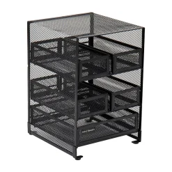 Mind Reader Metal 5-Compartment Tea Bag Organizer, 120 Tea Bag Capacity, Black (MMTDR5-BLK)