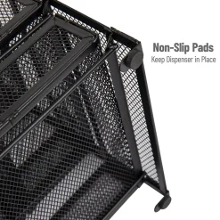 Mind Reader Metal 5-Compartment Tea Bag Organizer, 120 Tea Bag Capacity, Black (MMTDR5-BLK)