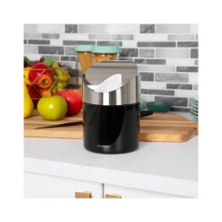 Metal Countertop Trash Can with Swivel Lid, 0.40 Gallon, Black, 2/Set (2GARBASK-BLK)<Mind Reader Sale