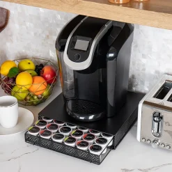 Mind Reader Metal Single Serve Coffee Pod Drawer, 36 Pod Capacity, Black (MTRAY-BLK)