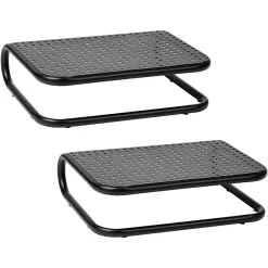 Mind Reader Monitor Stand and Ventilated Desktop Organizer, Black, 2/Pack (2CHORDMON-BLK)