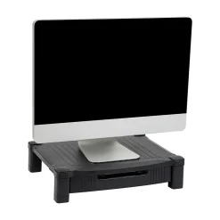 New Mind Reader Monitor Stand Riser with Drawer Storage, Black (DRPLMONST-BLK)