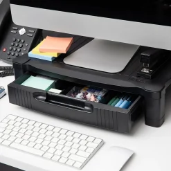 New Mind Reader Monitor Stand Riser with Drawer Storage, Black (DRPLMONST-BLK)