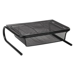 Mind Reader Monitor Stand Ventilated with Paper Tray, Black (MESHKING-BLK)