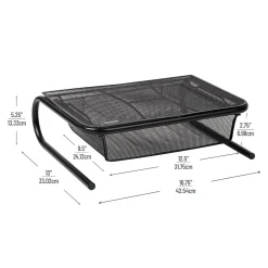 Mind Reader Monitor Stand Ventilated with Paper Tray, Black (MESHKING-BLK)