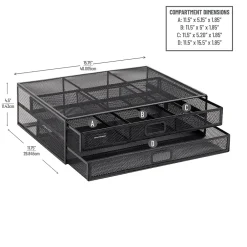 Clearance Mind Reader Monitor Stand Laptop Riser with Storage Drawer, Black (2TDMESHY-BLK)