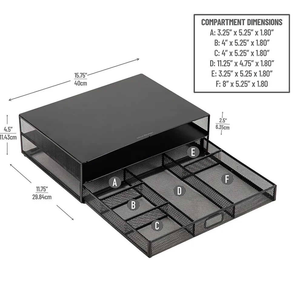 Sale Mind Reader Monitor Stand with Office Supplies Included, Black (MONSET-BLK)
