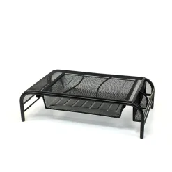 Sale Mind Reader Monitor Stand with Paper Tray, Metal, (MESHMONSTA-BLK) Black