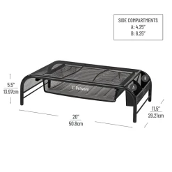 Sale Mind Reader Monitor Stand with Paper Tray, Metal, (MESHMONSTA-BLK) Black