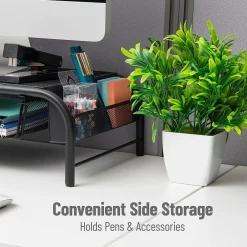 Sale Mind Reader Monitor Stand with Paper Tray, Metal, (MESHMONSTA-BLK) Black