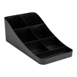 Mind Reader Plastic 7 Compartment Coffee Cup and Condiment Organizer, Black (COMP7-BLK)