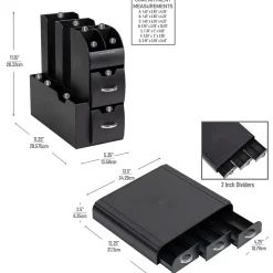 Mind Reader Plastic Coffee Pod Drawer 14 Compartment Condiment Organizer Set, 36 Pod Capacity, Black (CMB02-BLK)
