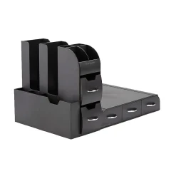 Mind Reader Plastic Coffee Pod Drawer 14 Compartment Condiment Organizer Set, 36 Pod Capacity, Black (CMB02-BLK)
