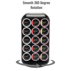 Mind Reader Plastic Coffee Pod Carousel Countertop Organizer, 30 Pod Capacity, Black (CRS02-BLK)