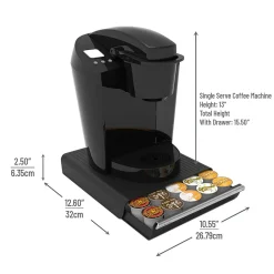 Mind Reader Plastic Coffee Pod Drawer Countertop Organizer, 30 Pod Capacity, Black (TRY30-BLK)