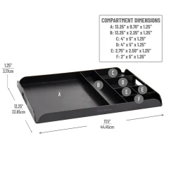 Mind Reader Plastic 7-Compartment Countertop Coffee Organizer Tray, Black (KEUTRAY-BLK)